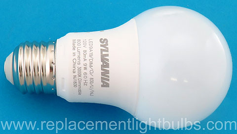 Sylvania LED9A19/DIM/O/830 9W LED 3000K to Replace 60W Incandescent Light Bulb