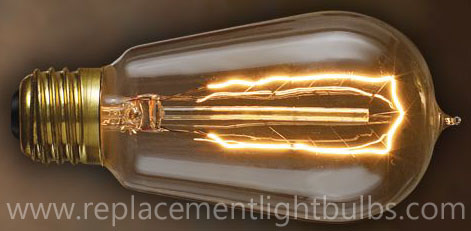 Nostalgic 40W 120V 1890 Antique ST18 Glass Hair Pin Filament Replacement Light Bulb