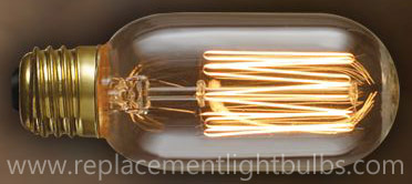 Nostalgic 40W 120V Antique T14 Thread Filament Replacement Light Bulb