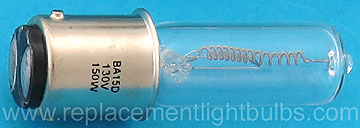 Eiko Q150CL/DC BA15d 130V 150W Light Bulb Replacement Lamp