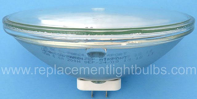 GE Q6.6A/PAR64/2P 6.6A 200W PAR64 Flat Face Glass Airport Lamp Light Bulb