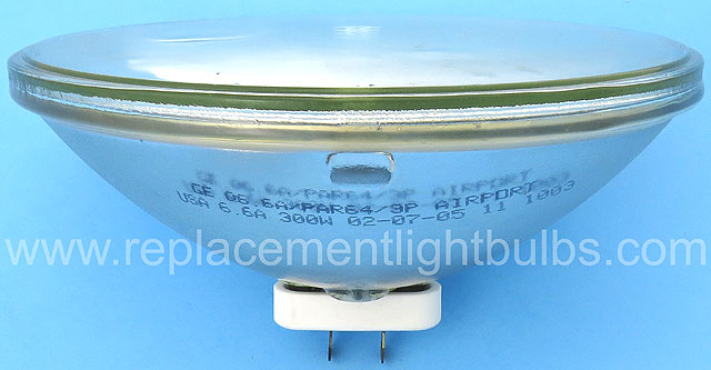 GE Q6.6A/PAR64/3P 6.6A 300W PAR64 Flat Face Glass Airport Lamp Light Bulb