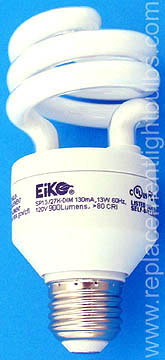 Eiko SP13/50Kx50 SP13/50K 13W 120V 5000K Spiral Shaped Light Bulb Pack of 50