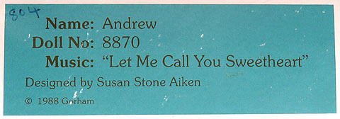 Doll Andrew 8870 label