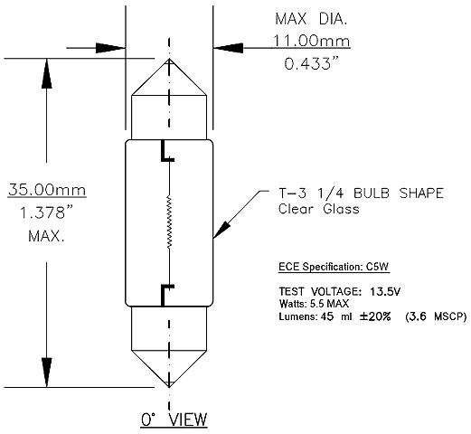 6418 12V 5W Festoon