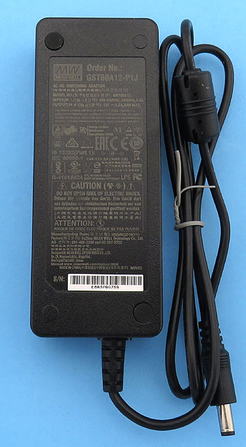 Mean Well GST60A12-P1J GST60A12 1.4A 100-240VAC to 12V 5A 60W Maximum AC Adapter