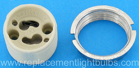Kantine Motivatie boom K512PGU GU10 250V 100W 2/250 Light Bulb, Lamp Socket, Metal Ring