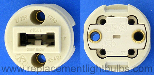 Front and Back K540J 250V 500W G9 Lamp Socket