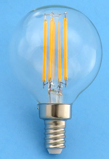 LED6G16E12 120V 6W G16.5 Clear Globe Candelabra Screw Base LED Light Bulb