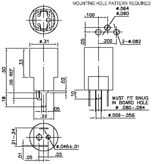 SWB-2937 Subminiature Wedge Socket Graphic